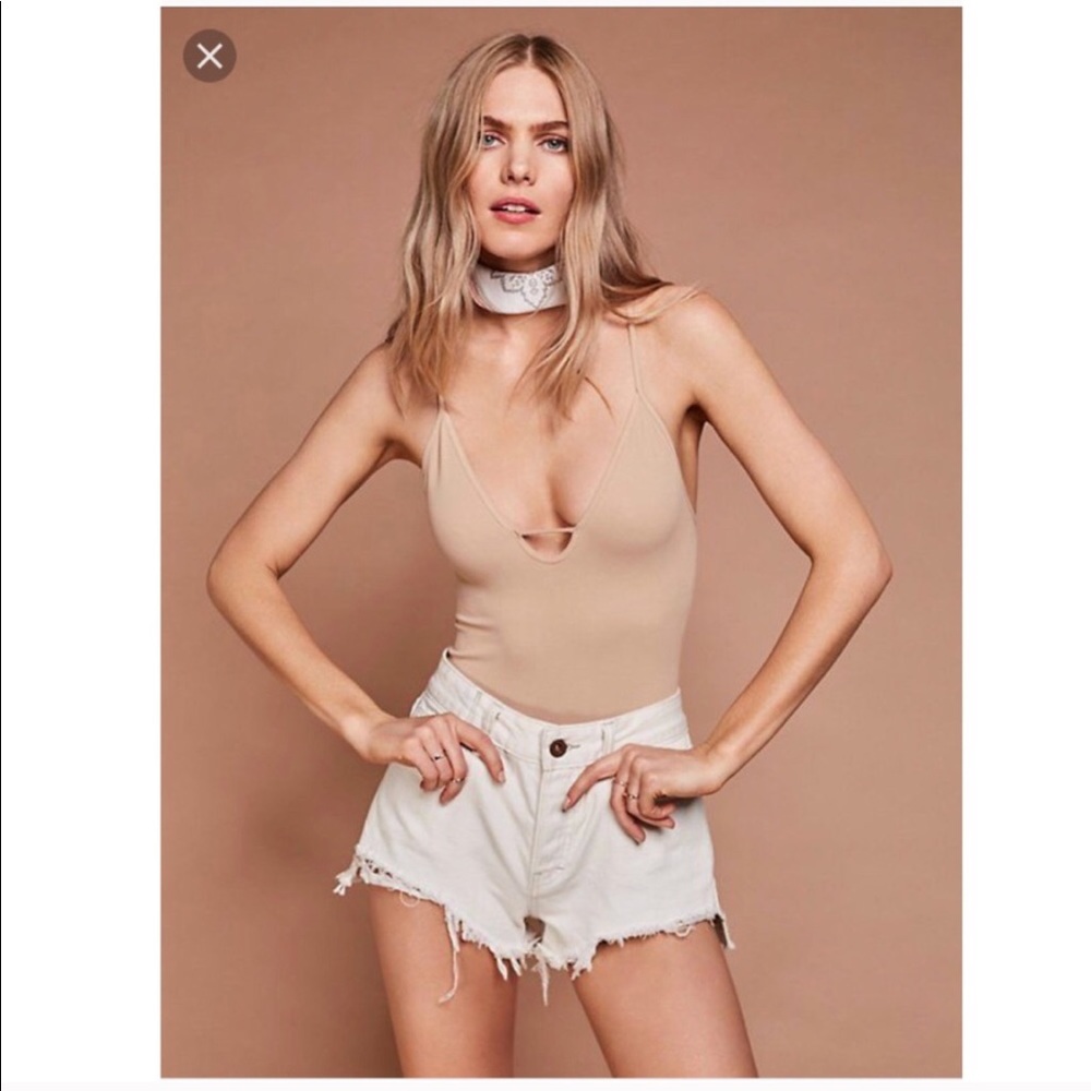 Free People Nude Bodysuit Sz S/XS New With Tags